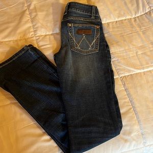 Wrangler boot cut jeans.